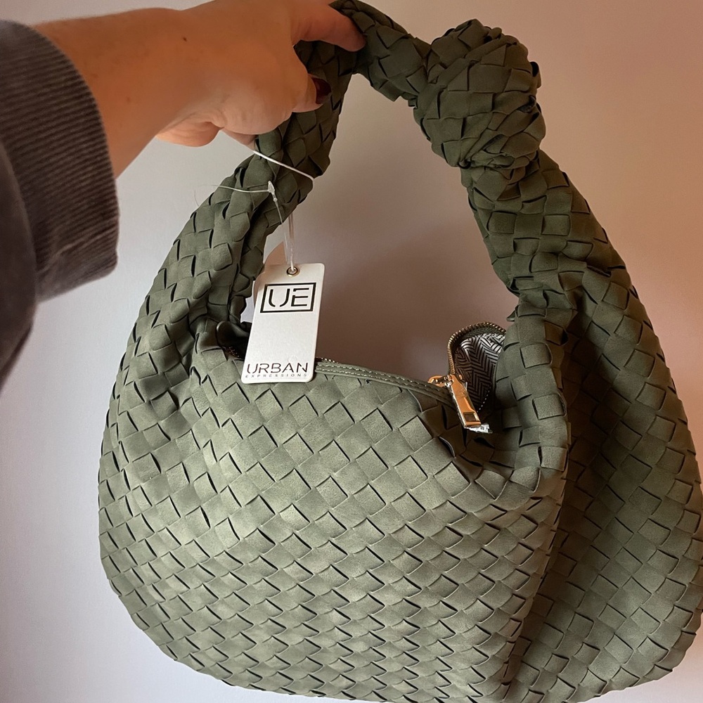 NWT Viral Urban Expressions Faux suede woven bag